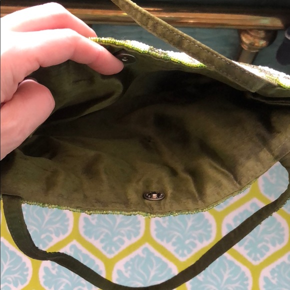 Green beaded and sequined evening bag - Picture 5 of 5